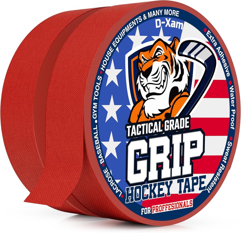 Dexam Hockey Tape Black Grip Tape 2 Roll Athletic Sports Tape 1inch Multipurpose Cloth Tape for Lacrosse Stick Handles Pullup Bars Tools Fingers Water-Resistan Protect from Scratches Smudges - Image 1